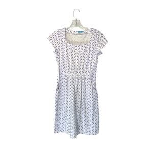 J. McLaughlin Purple White Short Sleeve Stretch Casual‎ Mini Dress Size XS